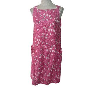 Krist Gudnason Vintage Womens Dress Size Small Pink Floral Pockets Cotton USA